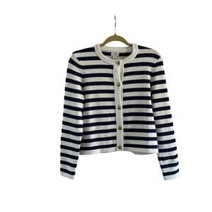 NWT J.CREW Striped Cardigan – Navy & White (Size S)